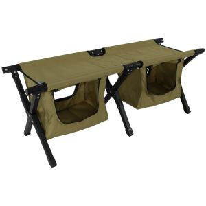 アウトドアチェア DOD ストレージベンチ ブラック×カーキ