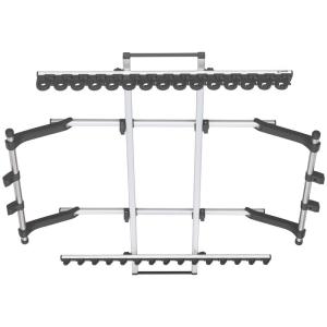 カーメイト ナチュラム限定 IF38E ロッドホルダーワンタッチ15 FT15 (IF17 規格) 限定サイズ15本積み シルバー/ブラック