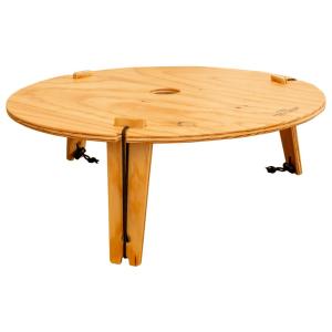 アウトドアテーブル ヨカ TRIPOD TABLE ROUND クリア塗装｜naturum-outdoor