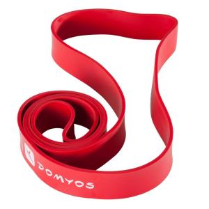 トレーニング器具 DOMYOS エラスティックバンド トレーニングチューブ 45kg レッド