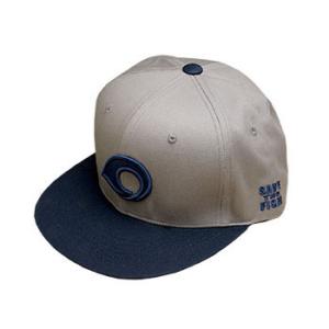フィッシングウェア エコギア エコギアフラットバイザーキャップ09 フリー グレイ×ネイビー