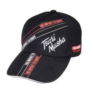 [美品] 釣武者 TsuriMusha THE IMPACT キャップ 釣武者/TsuriMusya ダブルフェイス 3Dロゴキャップ ブラック