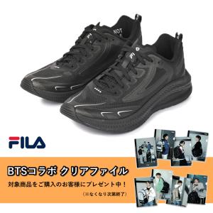 スニーカー フィラ BTSコラボ クリアファイル付き WAVELET ACCELERATOR 26.5cm Black×Black×Black