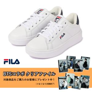 スニーカー フィラ BTSコラボ クリアファイル付き COURT PLUMPY 28.0cm White×White×Blue