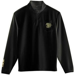 サンライン　獅子ジップシャツ（長袖）SUW-04215CW ブラック　3L サンライン（SUNLINE） 獅子ジップシャツ (長袖) SUW-04215CW ブラック