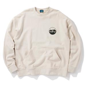 アウトドアシャツ KAVU 22秋冬 サークル ロゴ PK スウェット メンズ L アイボリー