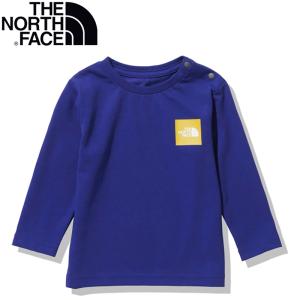 トップス ザ・ノース・フェイス L/S SMALL SQUARE LOGO TEE(スモールスクエア ロゴティー)ベビー 80cm ラピスブルー(LB)｜naturum-outdoor