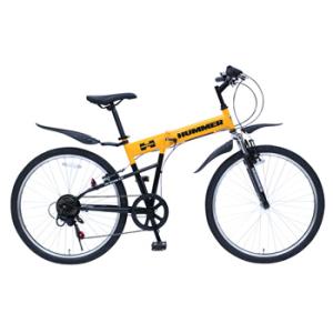 折りたたみ自転車 ミムゴ HUMMER FサスFD-MTB266SL クレジットカードのみ 26インチ イエロー