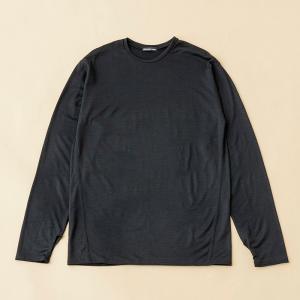 アンダーウェア(メンズ) ハイランダー メリノウール100%  日本国内縫製 インナー ロングスリーブ Tee S ブラック｜naturum-outdoor