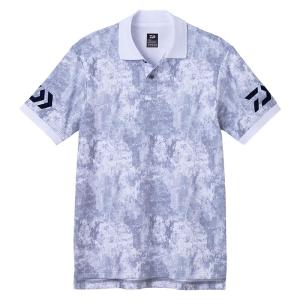 フィッシングウェア ダイワ DE-7906 半袖ポロシャツ L ボトムホワイト×ネイビー