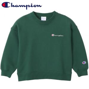 トップス チャンピオン Kid’s クルーネック スウェットシャツ キッズ 150cm ダークグリーン(570)｜naturum-outdoor