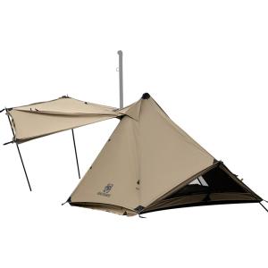 テント OneTigris CONIFER ポリコットンTC 煙突テント 二又フレーム キャンプテント ブラウン｜naturum-outdoor