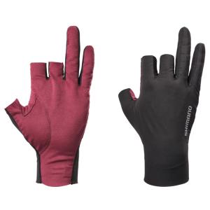 フィッシンググローブ シマノ GL-006Y 05 センシティブ グローブ 3 L ブラックレッド