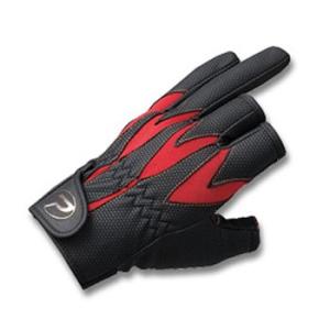 フィッシンググローブ プロックス フィットグローブDX 3本切 フリー ブラック×レッド