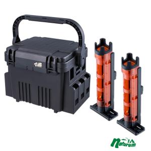 タックルボックス メイホウ VS-7080+ロッドスタンド BM-250 Light 2本組セット クリアオレンジ×ブラック
