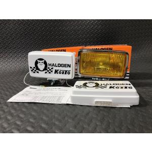 KOITO角形ハロゲンフォグランプ　イエローレンズ　白カバー付き！　左右セット KOITO 角フォグランプ ハロゲンH3 12V55W ランプカバー白 : トラック