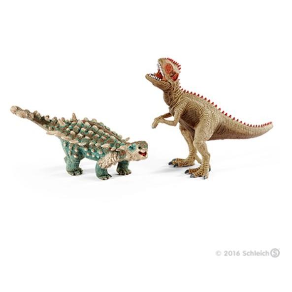 恐竜フィギュア Schleich サイカニアとギガノトサウルス (小) 41426