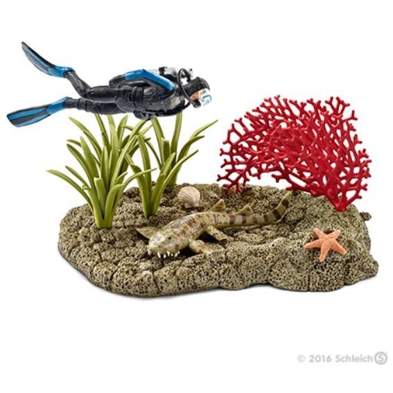 Schleich サンゴ礁とダイバー プレイセット 42328