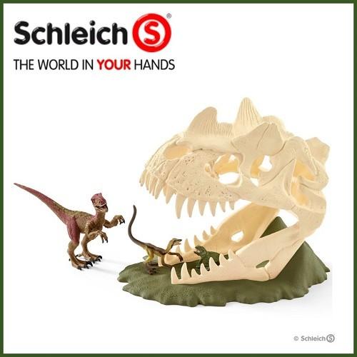 恐竜フィギュア　Schleich 巨大恐竜の骸骨トラップ 42348