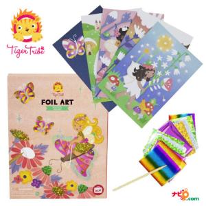 タイガートライブ ホイルアート フェアリー クラフトキット TigerTribe キラキラ塗り絵 貼り絵 妖精 花 ちょうちょ 誕生日プレゼント  6-0636｜navi-p-com-online