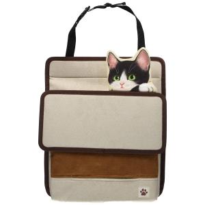 ボンフォーム(BONFORM) 車用収納 フェリシモ猫部 FNひょっこり子猫 軽/普通車 35x1x29cm ブラック [ 7252-08BK ]