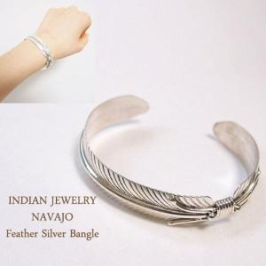 インディアンジュエリー ナバホ フェザー シルバー バングルINDIAN JEWELRY NAVAJO Silver Bangle｜navie