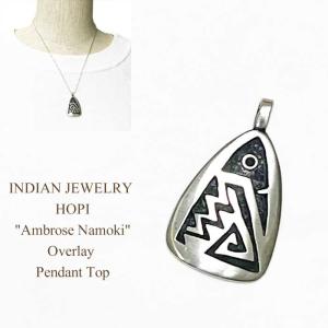 インディアンジュエリーホピ族オーバーレイペンダントネックレスINDIAN JEWELRY HOPI "Ambrose Namoki" Overlay Pendant Top｜navie