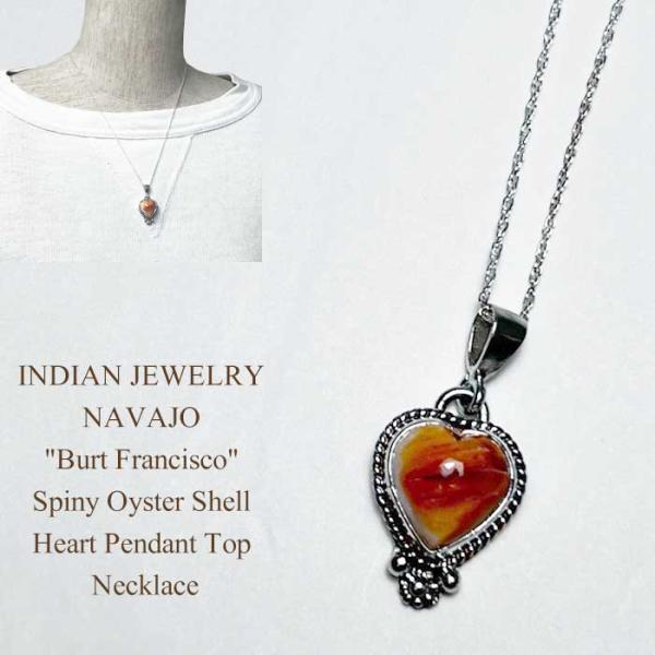 ナバホ族 スパイニーオイスター ハート ペンダントネックレスINDIAN JEWELRY NAVAJ...