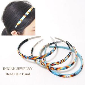 メール便200円配送可 インディアンジュエリー フェザーモチーフ ビーズ カチューシャ/4種類INDIAN JEWELRY Hair Band｜navie