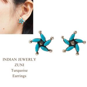 インディアンジュエリー　ズニ　キャラクター　ミッキー　ピアス　ターコイズ INDIAN JEWELRY】インディアンジュエリー ZUNI キャラクター ピアス