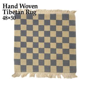 TIBETAN RUG チベタンラグ 絨毯 チェッカー/Checker/48×50｜navie