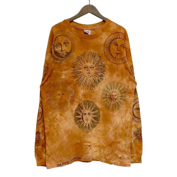 USED 90&apos;s NAPPY THREAD TIE-DYE SUNFACE PRINT LONG ...