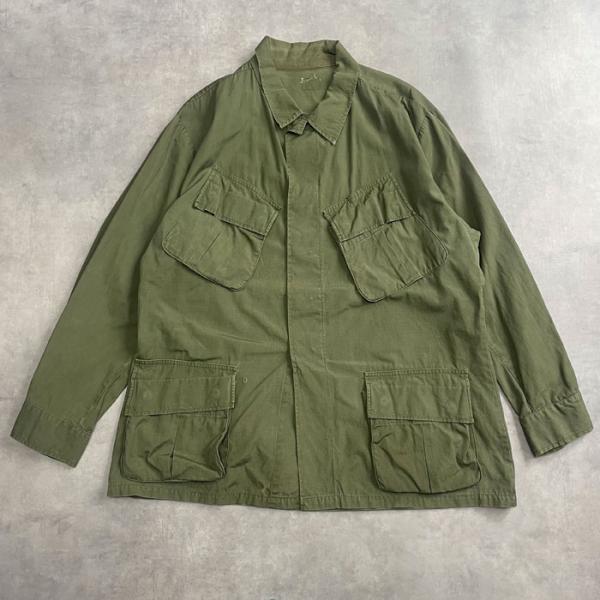 60s US ARMY 4th Jungle Fatigue Ripstop　Military Ja...