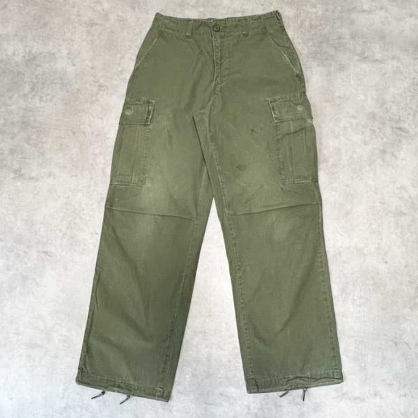 60's U.S.ARMY Jungle Fatigue Pants Rip-Stop SMALL/...