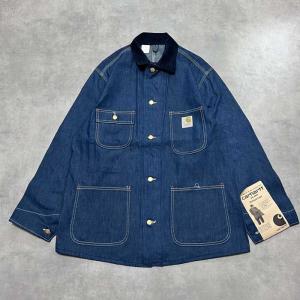 70's CARHARTT DENIM CHORE JACKET Size/42 DEAD STOCK Made in USA 70年代　カーハート デニム チョアジャケット アメリカ製｜navie