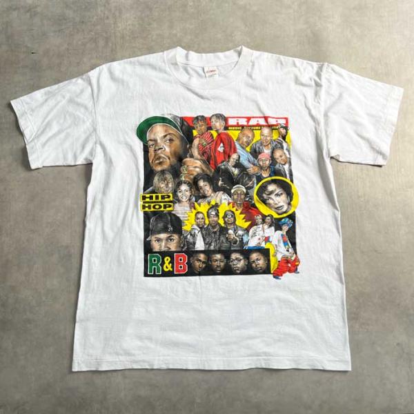 90'S HIPHOP R&amp;B RAP CULTURE PRINT T-SHIRTS WHITE/L...