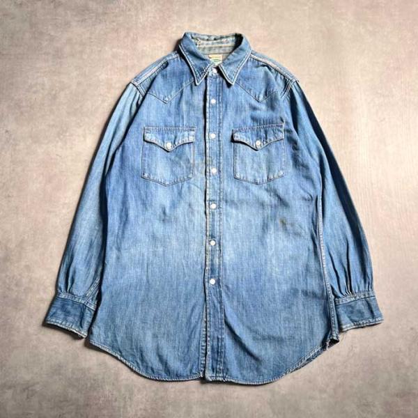 VINTAGE 50&apos;S BIG MAC DENIM WESTERN SHIRTS ヴィンテージ 5...