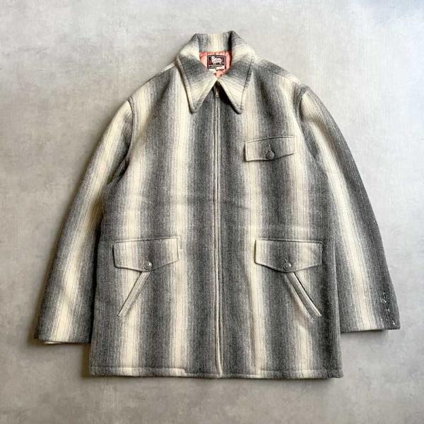 50&apos;S WOOLRICH Wool Jacket Made in USA GRAY MULTI/4...