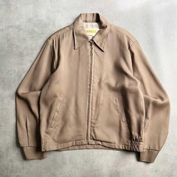 50&apos;S PENNEY&apos;S Gabadine Jacket BROWN/40 50年代 ペニーズ ギ...