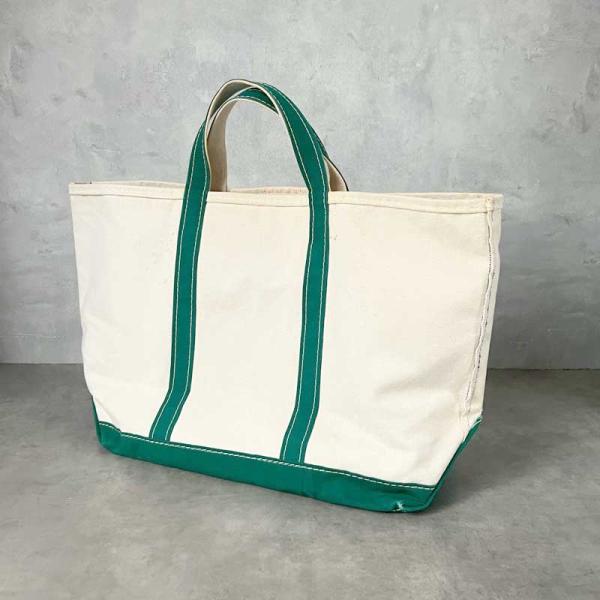 80'S L.L.BEAN Tote Bag LARGE WHITE/GREEN 80年代 L.L....
