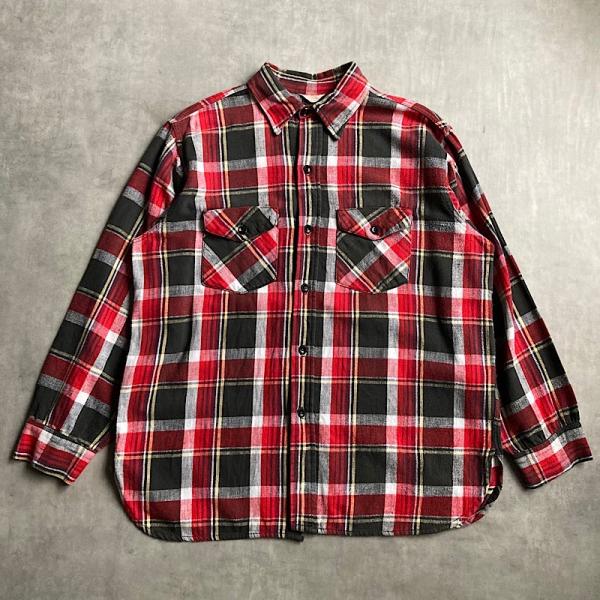 50's FROST PLOOF Plaid Flannel Shirt with Gusset s...
