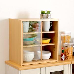 食器棚　小さいサイズ 食器棚 おしゃれ キッチン 食器収納 キッチンラック ロータイプ