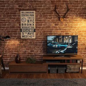 鉄脚のヴィンテージ感 伸縮テレビ台 完成品 / ローボード テレビボード