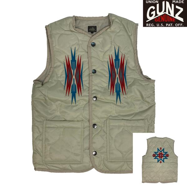 GUNZ 30,s NATIVE PATTERN カスタム キルティング ベスト -445G357-