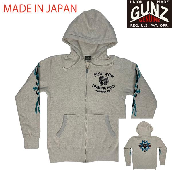 GUNZ 30,s NATIVE PATTERN カスタム スウェット フルジップパーカー -445...