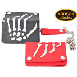 vanson WALLET WITH HAND BONES (二つ折り財布)｜navyblue