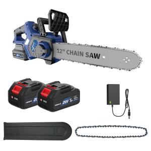 NANWEI チェーンソー充電式 12インチ マキタ18Vバッテリー対応 ダイヤル給油式 ブラシレスモーター 電動のこぎり 伐採 枝切り 【4.0Ah電池セット】
