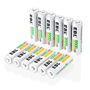 EBL 充電式ニッケル水素電池 単3形 12個入 ケース付き*3