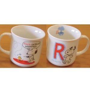 スヌーピー マグカップ イニシャルマグ　R　日本製 レンジ食洗機OK 　SNOOPY 子供会 ワンコ...