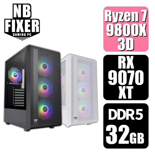 ゲーミングPC Ryzen 7 9800X3D / RX9070XT / メモリ32GB / SSD...